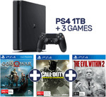 PS4 PlayStation 4 1TB Console + 3 Games $499 (God of War, Call of Duty: Infinite Warfare, The Evil Within 2) @ EB Games