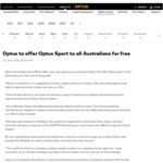 Optus Sport - Free Streaming Services through to August 31 (Previously $14.99) - Includes World Cup and Start of Premier League