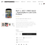Buy 1, Get 1 Free - HydroxyBurn Low Carb 400g Protein $19.95 + Shipping @ Body Science (BSc)