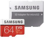 Samsung EVO Plus 64GB Micro SD Card $18 @ Officeworks