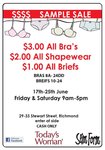 Slimform Mid Year Lingerie Sample Sale (RICHMOND VIC for 2 Weekends Only)