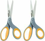 Westcott 8" Straight Titanium Bonded Scissors, Grey/Yellow, 2 Pack $10.32 + Delivery ($0 with Prime) @ Amazon US via AU