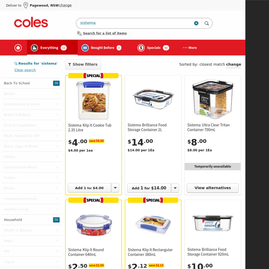 Half Price Decor and Sistema Plastic Food Containers (Cookie Tub 2.35