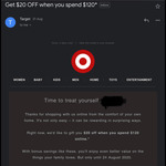 $20 off Min Spend ~$100 to $120 @ Target