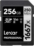 Lexar 1667x V60 Professional SDXC UHS-II/U3 Card 256GB $75.04 + Delivery (Free with Prime) @ Amazon US via AU