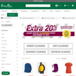 Extra 20% off Clearance Items @ Paddy Pallin