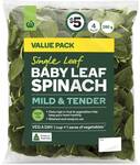 Woolworths Baby Spinach 280g $2.50 (Was $5.00) @ Woolworths (Selected Stores Only)