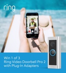 Win 1 of 3 Ring Video Doorbell Pro 2 with Plug-in Adapter Worth $399 from JB Hi-Fi