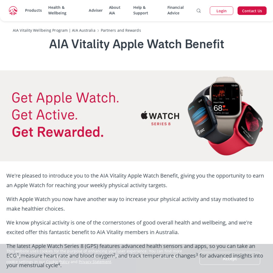 Vitality discount apple watch