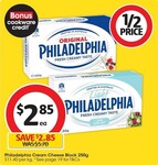 ½ Price Philadelphia Cream Cheese Varieties 250g Block $2.85 @ Coles