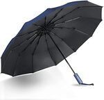 Umbrella Windproof Travel Business Folding Durable Portability Automatic 12 Reinforced $14.19 Delivered @ Ella's Hut via Amazon