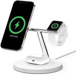 Belkin MagSafe 3-in-1 Wireless Charger (White) - $128.43 Delivered @ Amazon AU