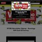 Win 1 of 20 $500 Bunnings Gift Cards from Ryobi