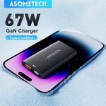 ASOMETECH 67W USB-C PD & USB Port GaN Charger EU/US/UK/AU US$12.84 (~A$20.11) Delivered @ Factory Direct Collected AliExpress