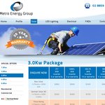 3.0kw Solar Power - Sydney, Includes Inverter, Warranty, Meter Installed for $2850- Metro Energy