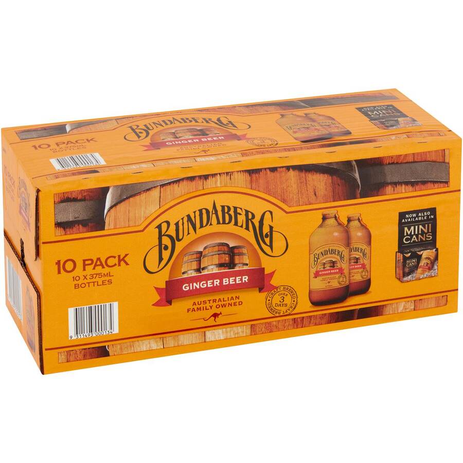 Bundaberg Ginger Beer / Diet / Lemon Lime Bitter - 10pk X 375ml $12.50 @  Woolworths - OzBargain