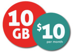 10GB/Month $10/Month Postpaid Plan for The First 10 Months (Ongoing $15/Month) @ E.Tel Mobile