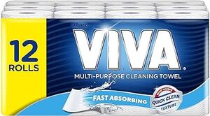 Viva Paper Towel, White 12-Pack $16 ($1.33/Roll, $14.40 S&S) + Delivery ($0 with Prime/ $59 Spend) @ Amazon AU