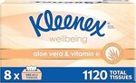 Kleenex Aloe Vera 3 Ply Facial Tissues (8 x 140 Pack) - $28.80 ($25.92 S&S) + Delivery ($0 with Prime/ $59 Spend) @ Amazon AU