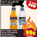 [QLD] Zero Sugar Soda Syrup Schweppes Lemonade $0.99 @ Sam's Coco, Annerley