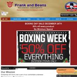 50% off All Products at The Frank and Beans Underwear Website