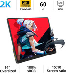 ZSUS 14" 2160x1440 IPS Portable Monitor US$56.77 (~A$91.51) Delivered @ ZSUS Store AliExpress