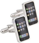 Meritline - 1 Pair Rhodium Plated iPhone 4 Shaped Cufflinks USD $0.59 Delivered