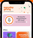 3% off Your Pick eGift Cards (Exchangeable for eBay GC) and Everyday WISH eGift Cards @ Everyday Rewards App