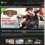 Bioshock Infinite Pre-Order + Bioshock 1 + Bonus Free Game at GreenManGaming - $52