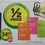 1/2 Price Telstra Pre-Paid Starter Kits Was $30 Now $15 (Woolworths)