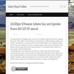 2x 500gm Freshly Roasted Coffee (Ethiopian and Ugandan) $27.95 Inc Shipping