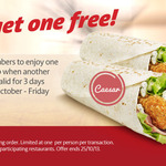 Red Rooster Caesar Wrap Buy One Get One Free 