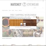 50% Off Hatchet Eyewear Wooden Sunglasses + Free Bamboo Tube Case + Free Shipping + New Model