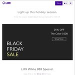 LIFX Black Friday Sale: Color 1000 25% OFF (U$45), White 800 6 Pack 25% OFF (U$180) + Shipping