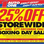 Auto One 25% off Storewide 26th & 27th December