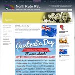 FREE $10 Credit for Members on Australia Day @ North Ryde RSL [NSW 2113]