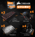 Win 1 of 14 Corsair Periphereals [Keyboard/Mouse/Headset/Mouse Pad] from Beat Gaming Corp/Corsair
