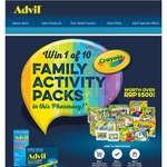 Win 1 of 10 Crayola Prize Packs Worth $500 Each [Purchase 1 Product from a Participating Amcal Pharmacy or Online Amcal Store]