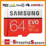 Samsung EVO+ 64GB (Class 10, U3) 100MB/s MicroSD Card $33.52 Delivered @ Shopping Square eBay