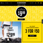 Select Men's Polos $9.99 / Mens Shirts 3 for $50 @ Connor  