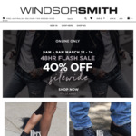 40% off Sitewide at Windsor Smith with Free Shipping over $100 for 48 Hours