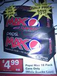 Pepsi Max 18 Cans $4.99 at Ritchies Super IGA Queensland - $0.28 Per Can - $0.74/L