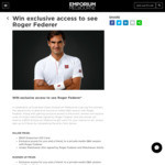 Win a $500 Emporium Melbourne Gift Card + 2 Passes to a Q&A with Roger Federer or 1 of 4 Runner-up Prizes [VIC Residents]