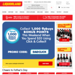 1000 Bonus Flybuys Points (Worth $5) with $20 Click & Collect @ Liquorland