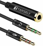 TERSELY 3.5mm Headset Earphone 2 Male to Female Y Adapter Splitter $5.96 + Post ($0 with Prime/ $39 Spend) @ Statco Amazon AU