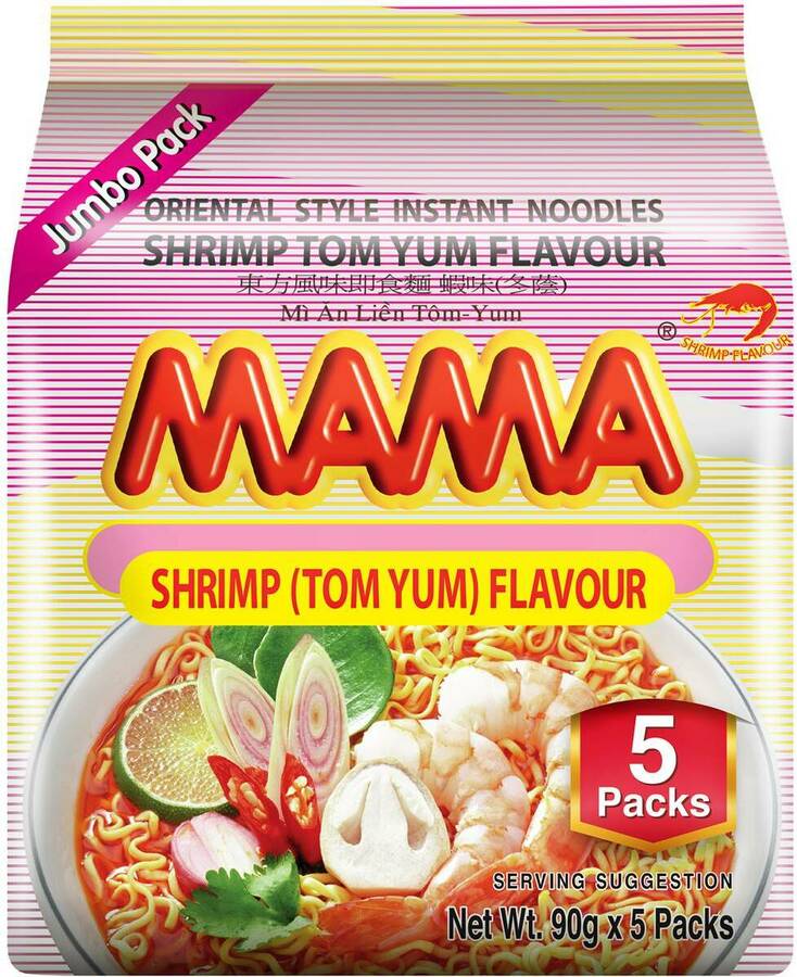 Mama Instant Noodles, Oriental Style, Pork Flavour, Jumbo Pack, Asian  Soups & Ramen