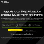 Save $20 Per Month on nbn 250/25 for 6 Months ($109/Mth, Existing Customers nbn FTTP and Select HFC Only) @ Aussie Broadband