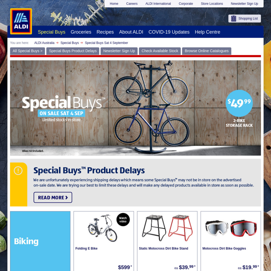 Aldi outlet bike storage