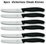 [eBay Plus] Victorinox Set of 6pc Serrated Steak & Tomato Knife Knives (Black) - $20.49 Shipped @ Adventureshoponline eBay