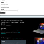 Lenovo Legion 5 (15", Gen 7) AMD Ryzen 7 6800H, RTX 3060, QHD, 16GB RAM, 512GB SSD $1949 Delivered @ Lenovo